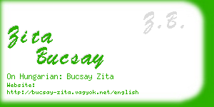 zita bucsay business card